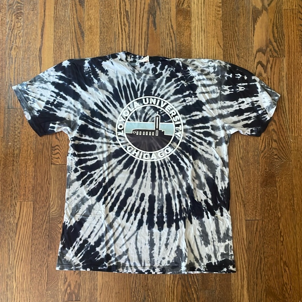 Loyola University Chicago tie-dye t-shirt.